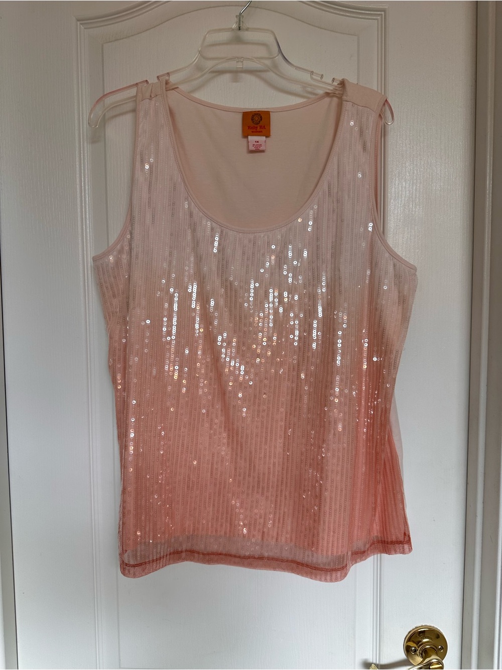 Ruby Rd. Pink Sequin Ombre Tank